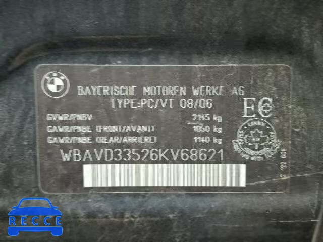 2006 BMW 330 XI WBAVD33526KV68621 image 9