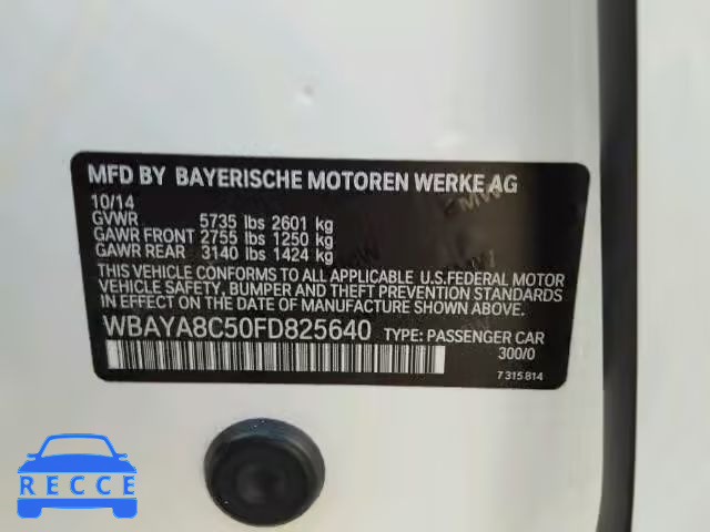 2015 BMW 750 I WBAYA8C50FD825640 image 9