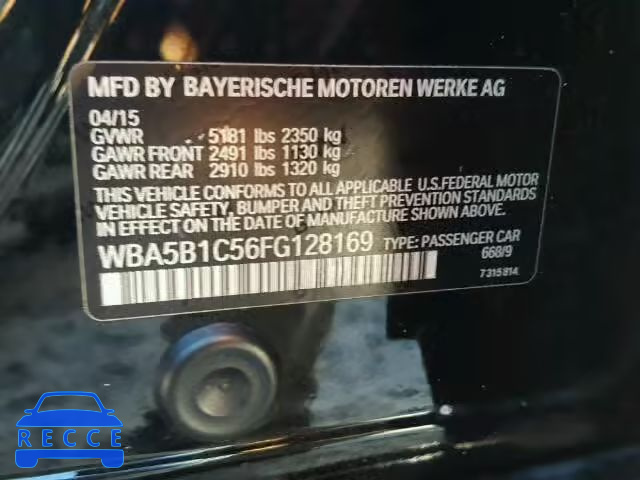 2015 BMW 535 I WBA5B1C56FG128169 image 9