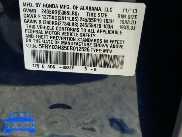 2014 ACURA MDX ADVANC 5FRYD3H85EB012526 image 9