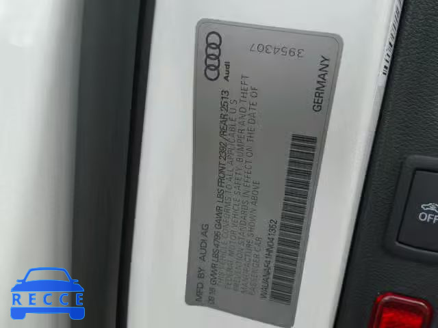 2017 AUDI A4 PREMIUM WAUANAF41HN041352 image 9