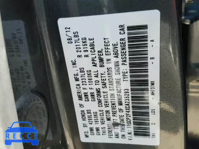 2012 HONDA ACCORD LXP 1HGCP2F4XCA235293 Bild 9