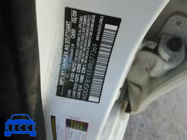 2009 MERCEDES-BENZ C 300 4MAT WDDGF81X59R077369 image 9