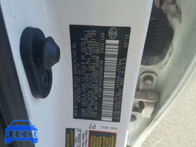 2012 TOYOTA CAMRY BASE 4T1BF1FK4CU569738 image 9