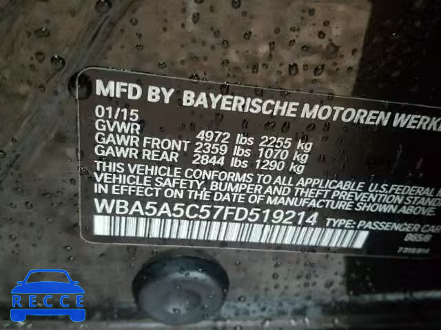 2015 BMW 528 I WBA5A5C57FD519214 image 9