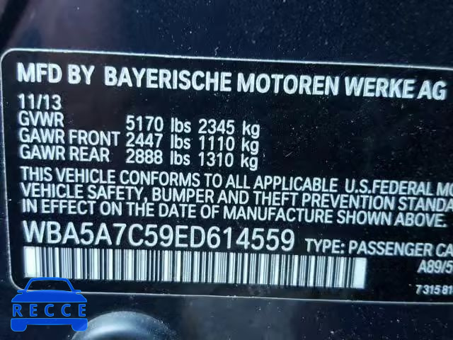 2014 BMW 528 XI WBA5A7C59ED614559 image 9