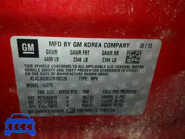 2013 BUICK ENCORE PRE KL4CJHSB5DB180720 image 9