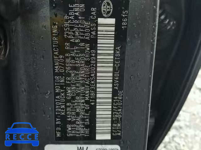 2010 TOYOTA CAMRY BASE 4T1BF3EK5AU028949 Bild 9