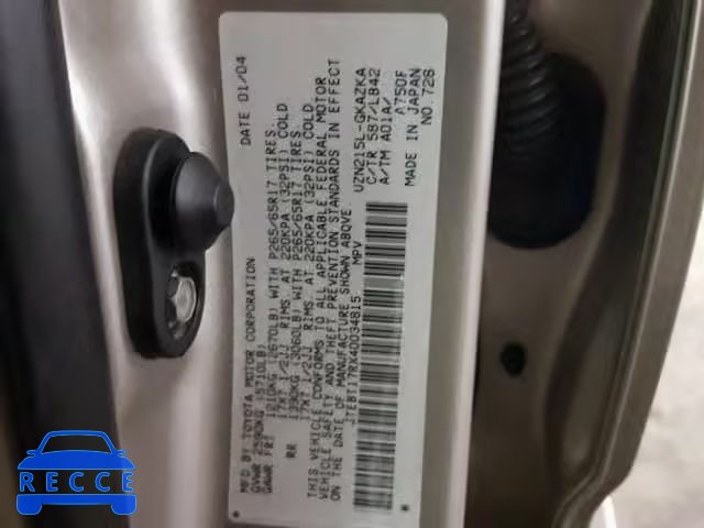 2004 TOYOTA 4RUNNER LI JTEBT17RX40034815 image 9
