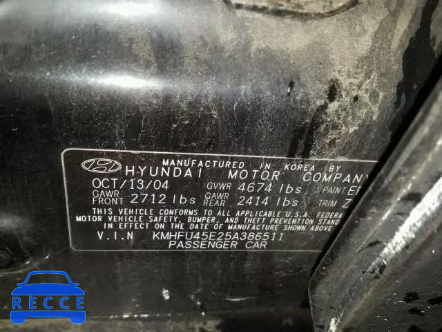 2005 HYUNDAI XG 350 KMHFU45E25A386511 image 9