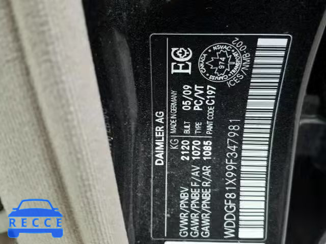 2009 MERCEDES-BENZ C 300 4MAT WDDGF81X99F347981 image 9