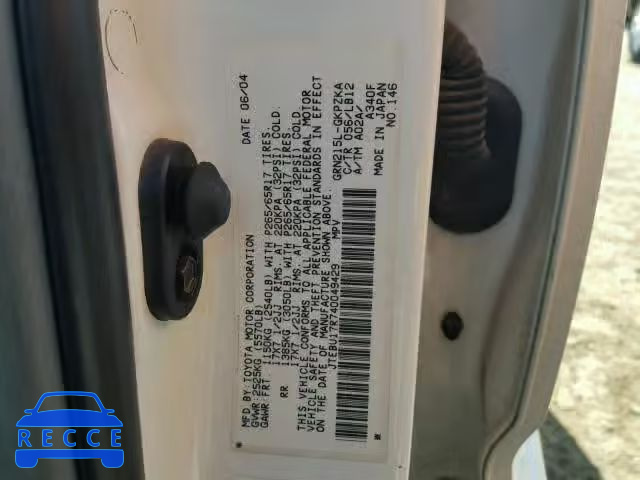 2004 TOYOTA 4RUNNER LI JTEBU17R740049429 image 9