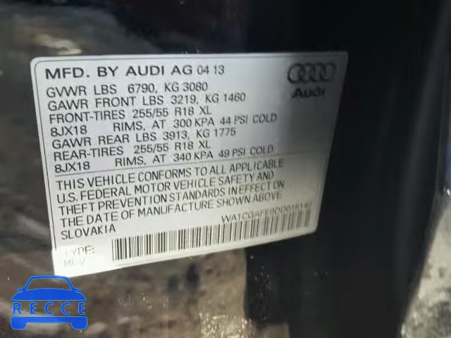 2013 AUDI Q7 PREMIUM WA1CGAFE9DD015140 image 9