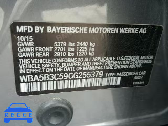 2016 BMW 535 XI WBA5B3C59GG255379 image 9