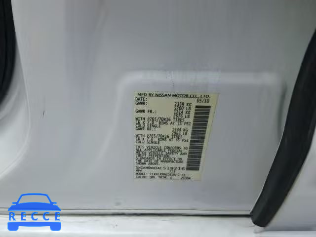 2010 NISSAN XTERRA OFF 5N1AN0NU1AC519216 image 9