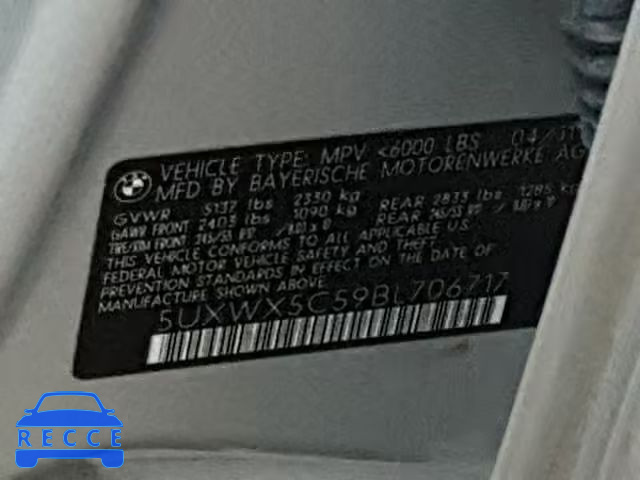 2011 BMW X3 5UXWX5C59BL706717 image 9