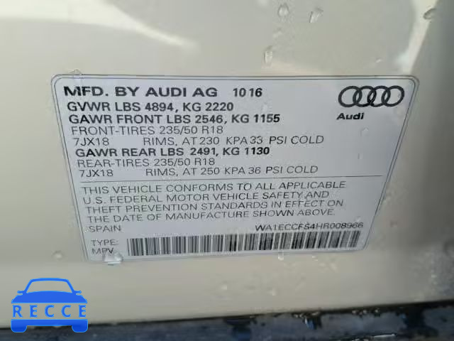 2017 AUDI Q3 PREMIUM WA1ECCFS4HR008966 image 9