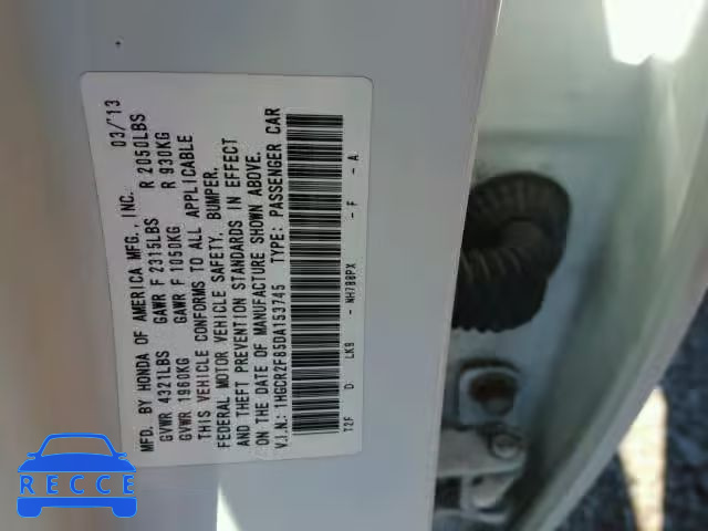 2013 HONDA ACCORD EXL 1HGCR2F85DA153745 Bild 9