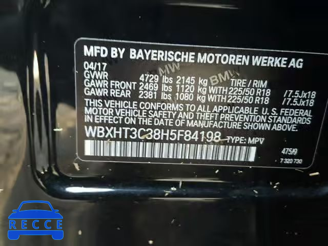 2017 BMW X1 XDRIVE2 WBXHT3C38H5F84198 image 9