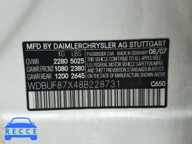 2008 MERCEDES-BENZ E 350 4MAT WDBUF87X48B228731 зображення 9