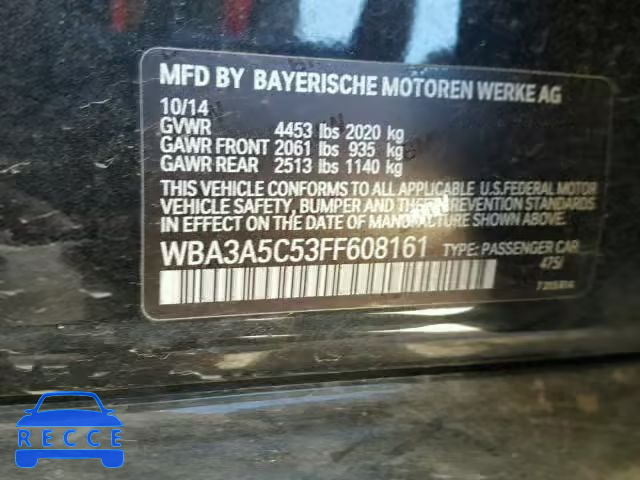 2015 BMW 328 I WBA3A5C53FF608161 зображення 9