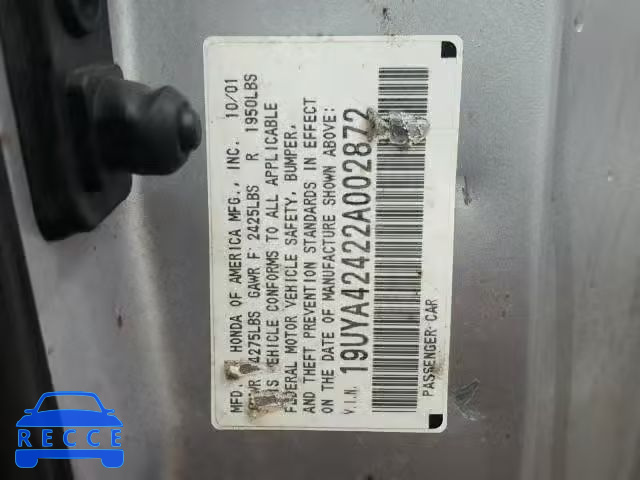 2002 ACURA 3.2CL 19UYA42422A002872 image 9