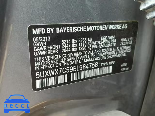 2014 BMW X3 XDRIVE3 5UXWX7C59EL984758 Bild 9
