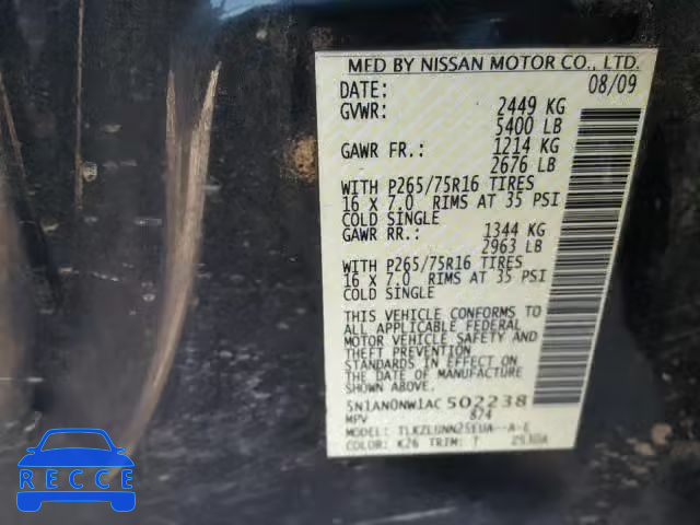 2010 NISSAN XTERRA OFF 5N1AN0NW1AC502238 image 9