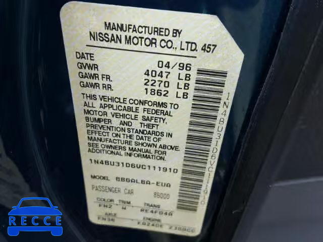 1997 NISSAN ALTIMA XE 1N4BU31D6VC111910 image 9