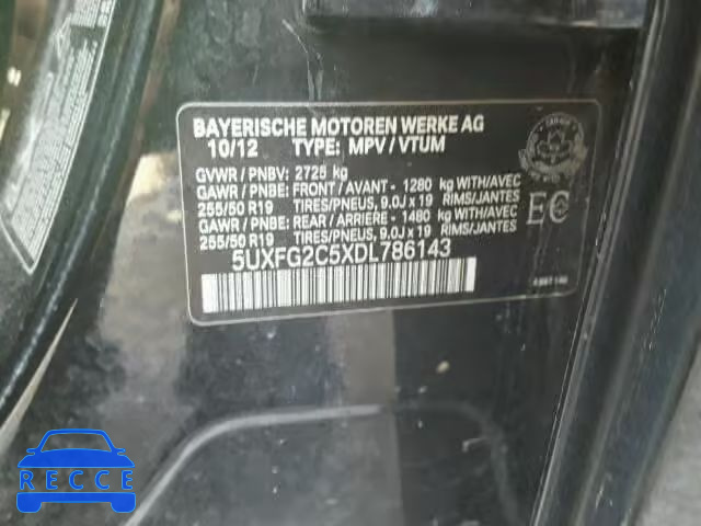 2013 BMW X6 XDRIVE3 5UXFG2C5XDL786143 image 9