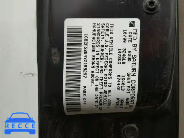 2000 SATURN SL 1G8ZF5284YZ158297 Bild 9
