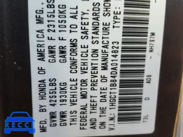 2013 HONDA ACCORD EXL 1HGCT1B84DA014823 image 9