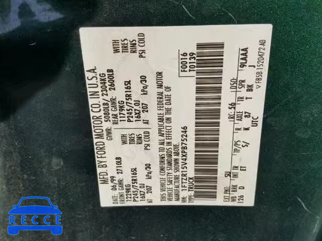 1999 FORD RANGER SUP 1FTZR15V4XPB75246 image 9