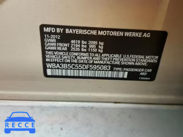 2013 BMW 328 XI SUL WBA3B5C55DF595083 Bild 9