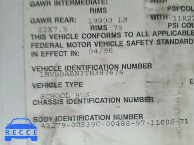 1996 INTERNATIONAL 3000 3800 1HVBBABN3TH387676 image 9