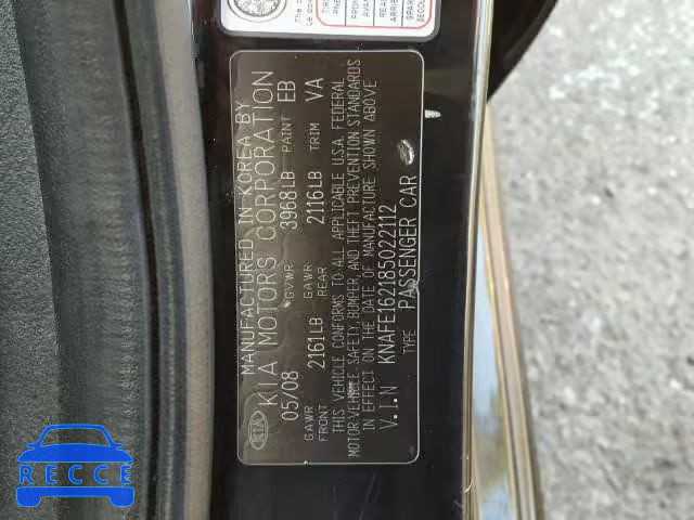 2008 KIA SPECTRA5 5 KNAFE162185022112 image 9