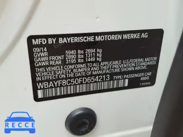 2015 BMW 750 LXI WBAYF8C50FD654213 image 9