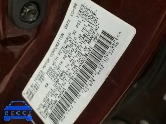 1999 TOYOTA LAND CRUIS JT3HT05J4X0036221 image 9