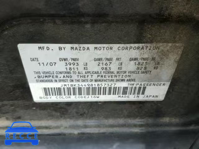 2008 MAZDA 3 HATCHBAC JM1BK344981857327 image 9