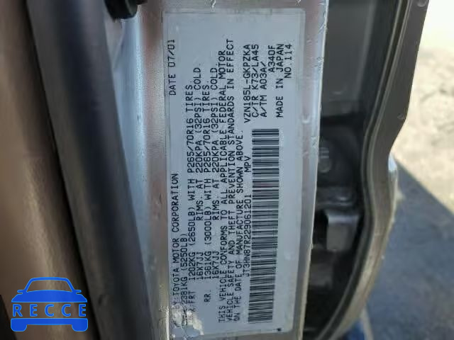 2002 TOYOTA 4RUNNER LI JT3HN87R229061201 image 9