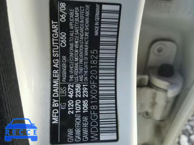 2009 MERCEDES-BENZ C 300 4MAT WDDGF81X09F201825 image 9