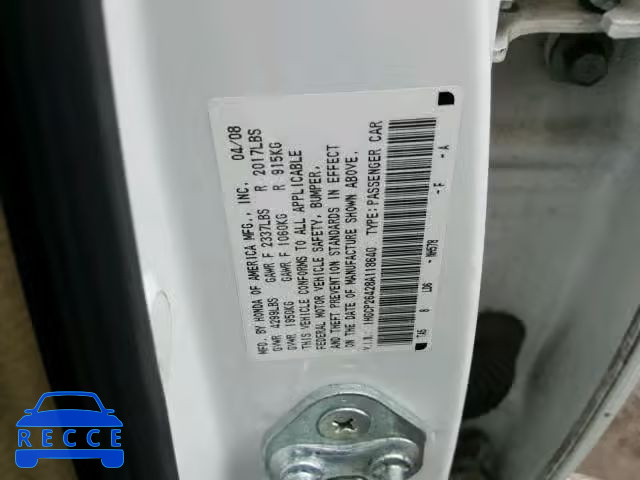 2008 HONDA ACCORD LXP 1HGCP26428A118640 image 9