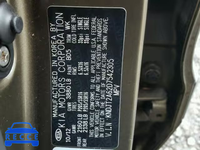 2013 KIA SOUL + KNDJT2A62D7542305 зображення 9