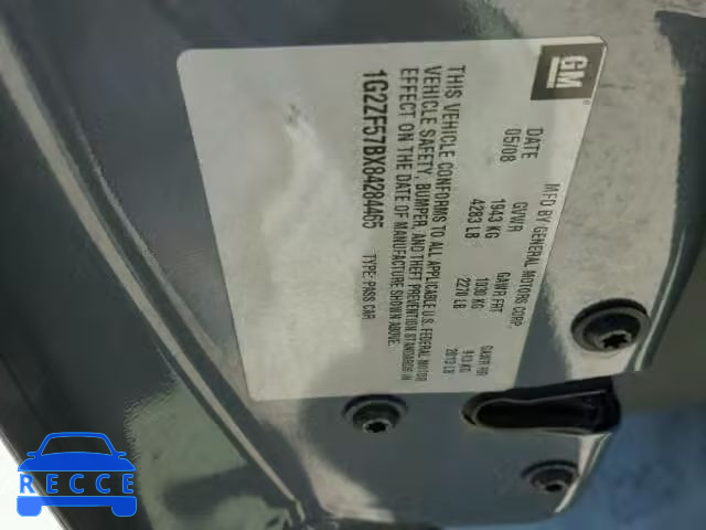 2008 PONTIAC G6 VALUE L 1G2ZF57BX84284465 image 9