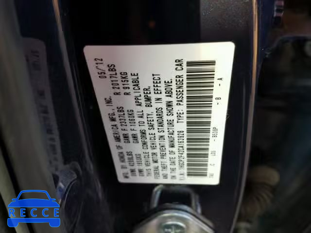 2012 HONDA ACCORD LXP 1HGCP2F42CA163926 image 9