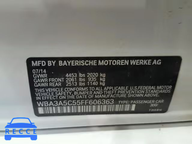 2015 BMW 328 I WBA3A5C55FF606363 зображення 9