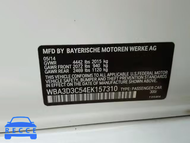 2014 BMW 328 D WBA3D3C54EK157310 зображення 9