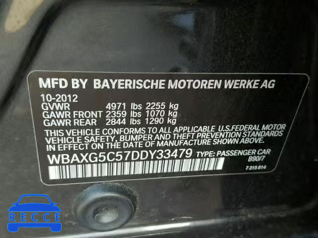 2013 BMW 528 I WBAXG5C57DDY33479 image 9