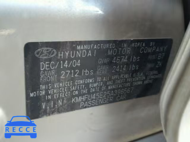 2005 HYUNDAI XG 350 KMHFU45E25A396567 image 9