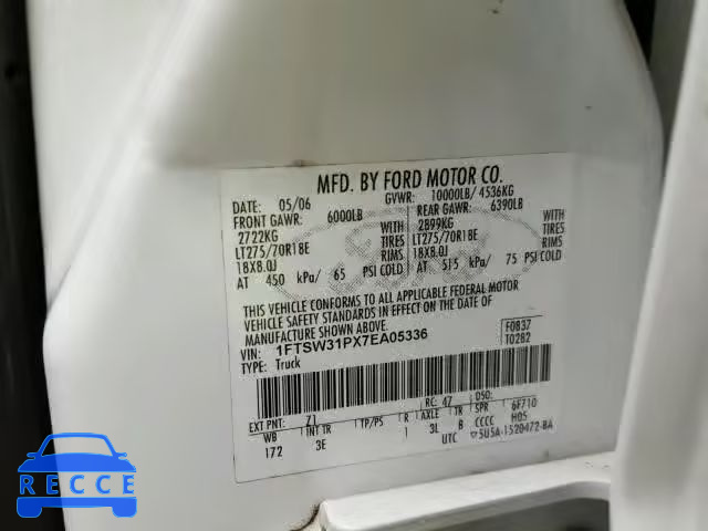 2007 FORD F350 SRW S 1FTSW31PX7EA05336 image 9